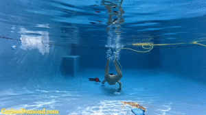 xsiteability.com - Scuba in the pool Part Two edging by fingers and regulator bubbles thumbnail